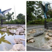 Limpiaron la Fuente de los Colibríes en el barrio Chipre de Manizales